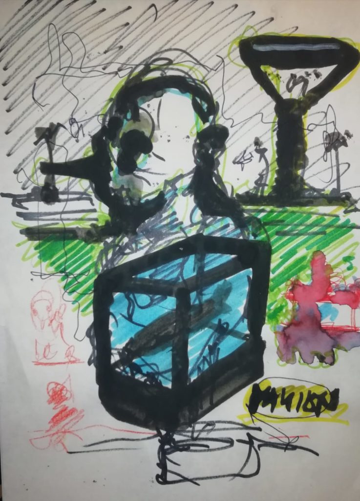 Mario Consiglio, Virus Paranoid Drawings, 33 disegni tecnica mista su carta, 2020